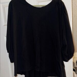 Ava & Viv Black Puff Sleeve Blouse